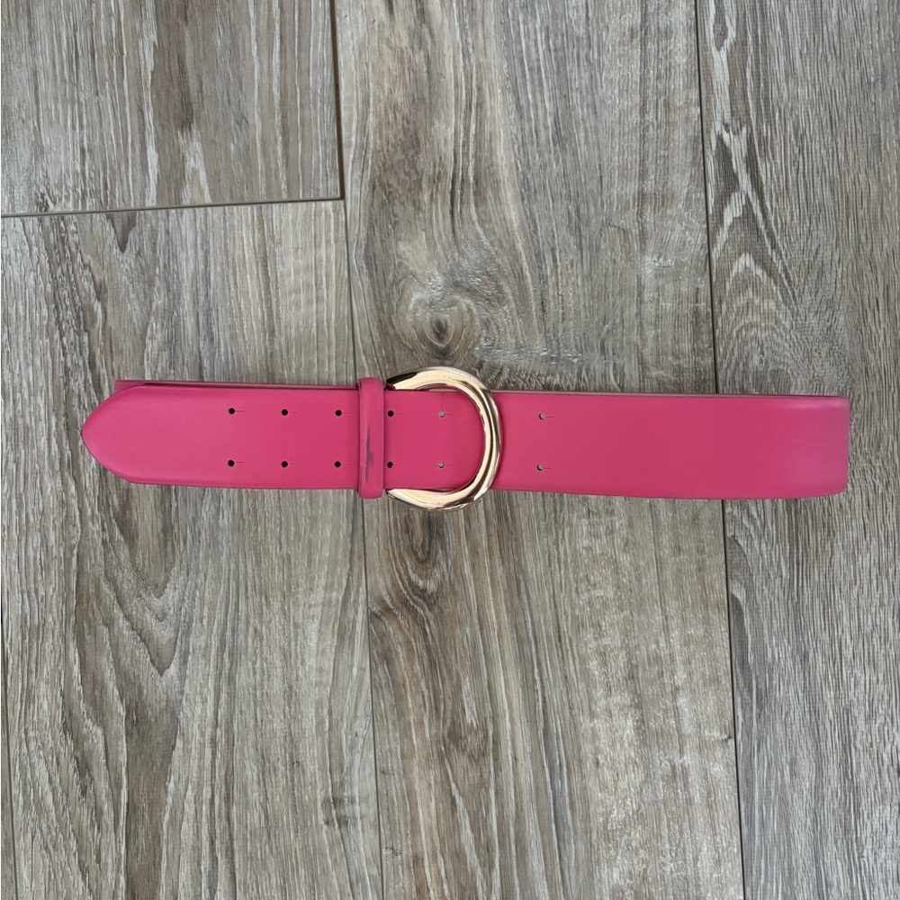Pink Nasty Gal Belt with Gold Buckle